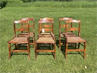 Curly Maple Caned Bottom Chairs - Set of 6