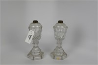 Matched Pair of Early Whale Oil Lamps