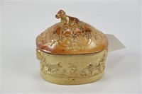 1842 D. Eden Stoneware Covered Butter Dish