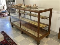 Antique Oak Country Store Showcase - 6' long