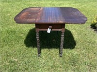 Mahogany Acanthus Carved Drop Leaf Table