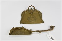 Two Brass Victorian Crumb Pan and Dust Pan