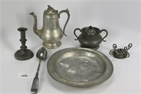 6 Pieces of Early Pewter