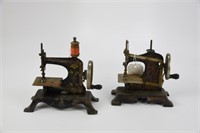 2 Miniature Working Tin Sewing Machines