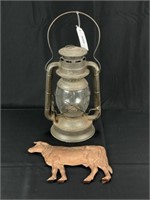 Tin Cow Weathervane & Dietz Barn Lantern