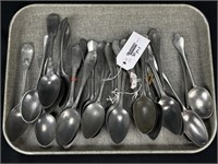 Collection of 30 Early Pewter Serving Spoons