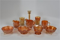 10 Pieces of Carnival Glass
