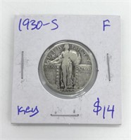1930-S Graded Standing Liberty Silver Quarter Coin