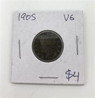 1905 Graded V-Nickel Coin