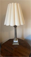 Vintage Brass & Marble Lamp, 30 in.
