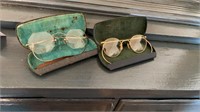 Antique Eyeglasses with Cases, One is 1/10 12 K
