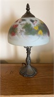 Vintage Hummingbird Reverse Painted Lamp, 14