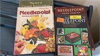 Embroidery & Needlepoint Books, Lot of 4