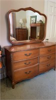 Vintage French Provincial Dresser & Mirror,