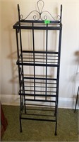 Black Metal Shelf, 4 Shelves, Decorative 
&