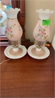 Pair of Vintage Dresser Lamps 11 Inches Tall