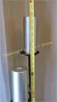 Two Metal Pillar Candle Floor Stand Holders