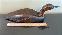 Carved Wooden Loon --signed