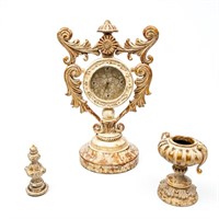 Luxe Rustic Decorative Box & Pedestal Clock