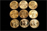 Nine- US One Dollar Coins-2000-2011