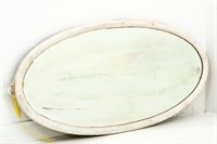 Heavy Aged Solid Wood-Backed Oval Mirror