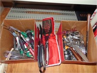 Group of misc kitchen utensils & food slicer
