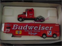 2 Budweiser die cast model truck&trailers SEE PICS
