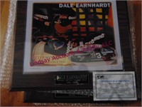 7 various size Dale Earnhardt plaques & ticket