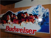 Metal Budweiser sign approx 36" x 18"