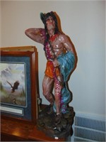 Native American statue 32" tall &eagle picture