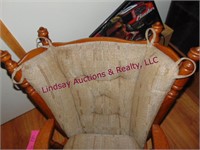 Wood rocking chair w/ cushions