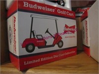 2 Budweiser diecast golf carts & dragster SEE PICS