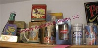 5 beer mugs/steins, tins & other SEE PICS