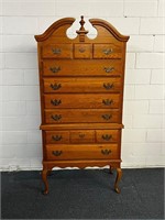 Vintage chippendale highboy chest of drawers