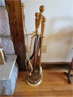 Set of Brass Fire Place Tools