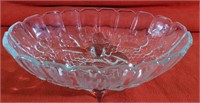 Glass fruit bowl. 12"×8½"×4½"