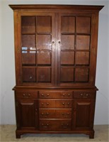 Benbow solid black walnut breakfront china cabinet
