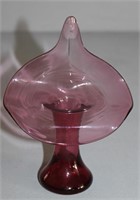 vintage hand blown cranberry Jack in the Pulpit 6"