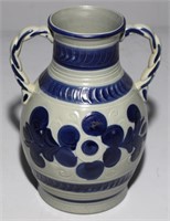 unique two handle pottery vase 10.5"h x 7"w