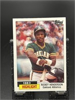 1984 TOPPS RICKEY HENDERSON HIGHLIGHT CARD