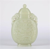 Chinese Carved Covered Jade Vase
