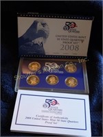 2008 5-pc. U.S. Mint State Quarter Proof Set