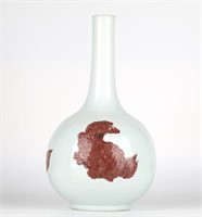 Chinese Iron Red Glazed Bottle Vase