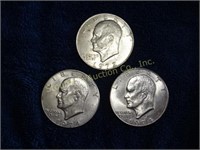 3 EisenhowerDollars 1972(n/m)2 1974(D)