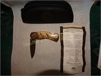 Franklin Mint Elk Collectors Knife 3" blade w/COA