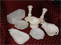 Milk Glass some pieces have chips