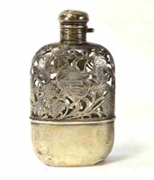 Silver Mounted Glass Flask