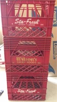 Trio of Red Milk Crates - Sta-Fresh (2) Wilson’s