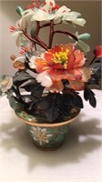 Asian Inspired Glass/Stone Flower Knick Knack