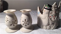 Lenox Candlestick Holders and Lenox Snowman